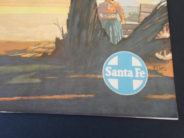 Santa Fe Railroad Navajo Land Original Poster