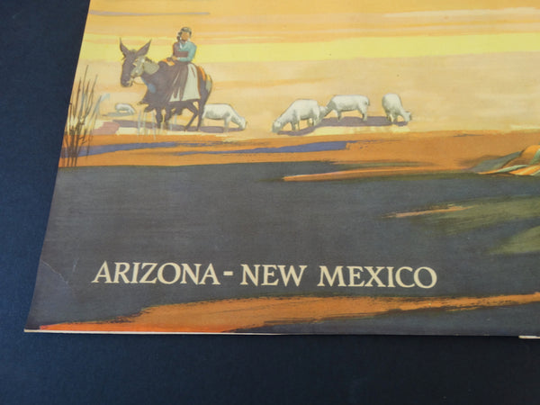 Santa Fe Railroad Navajo Land Original Poster