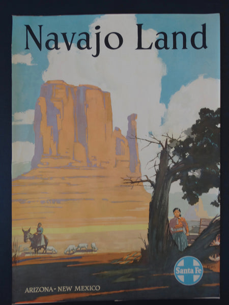 Santa Fe Railroad Navajo Land Original Poster