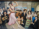 Vintage Spanish Bar Scene Painting