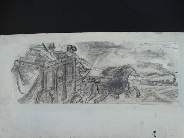 Ejnar Hansen: Pencil Sketch Revised The Journey West: California Mural Study.