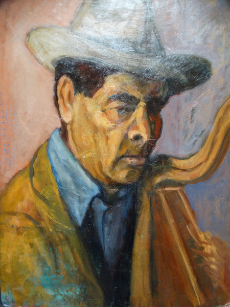 Ejnar Hansen Man In Hat with a Harp