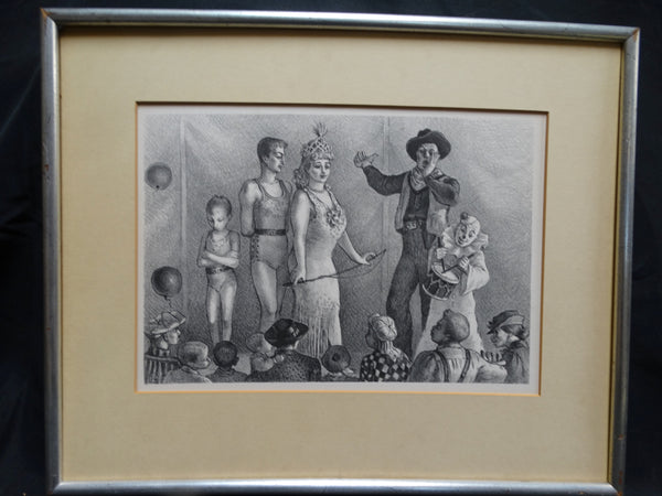 Circus People - lithograph