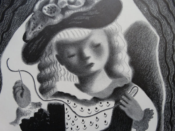 Nura: "Seraphine Sews" lithograph