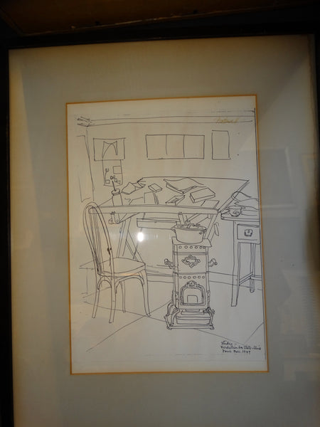 Dorr Hodgson Bothwell: Sketch of Paris Studio, 1949