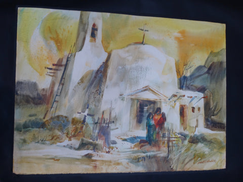 Robert E. Wood: Taos watercolor P2208