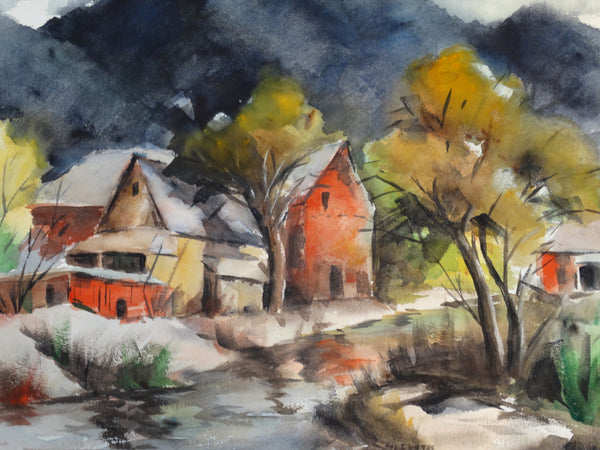 Will Frates: California Barn Watercolor