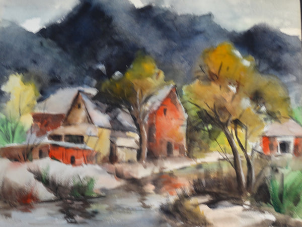 Will Frates: California Barn Watercolor
