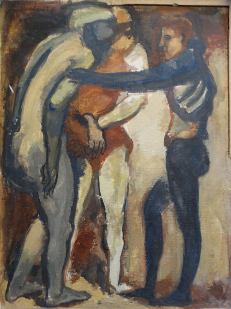 John Bernhardt Figure Group Rare Early Work 1946