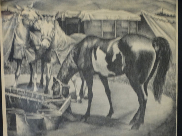 Chang Reynolds: Outside the Horse Tent lithograph 1940s