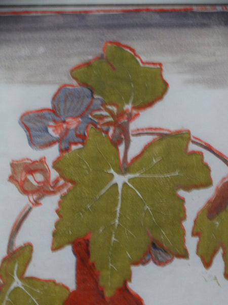 Anders Aldrin: Leaf Woodcut (green)