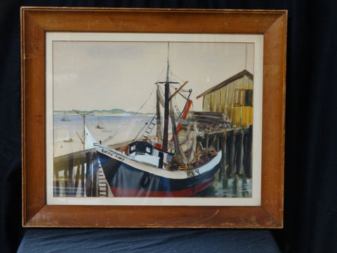 Queen Mary boat in Provincetown Harbor Painting P2316