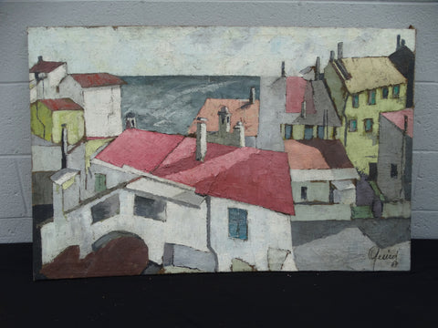 Town Roofs - Oil on Canvas