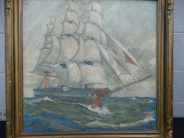 Sailing Ship - oil on canvas by Howard Garfield Gray 1936