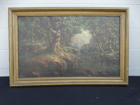 The Great Oak In the Woods - oil on canvas 1930s