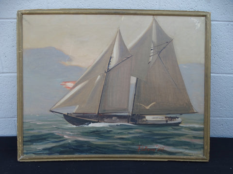 Robert Sears Bacon - Sailboat - Oil on Canvas 1942