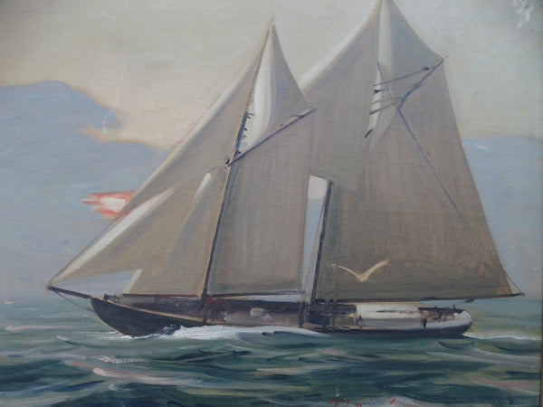 Robert Sears Bacon - Sailboat - Oil on Canvas 1942