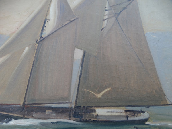 Robert Sears Bacon - Sailboat - Oil on Canvas 1942