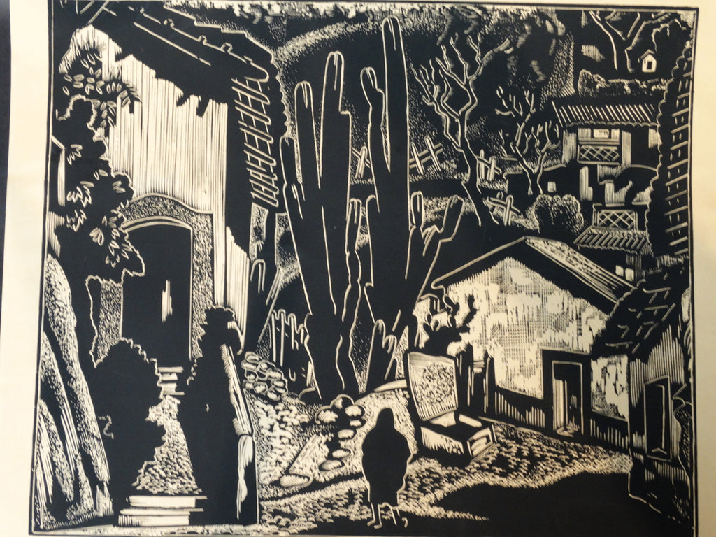 Carl Pappe Block Print of Taxco #2 – Early California Antiques Shop