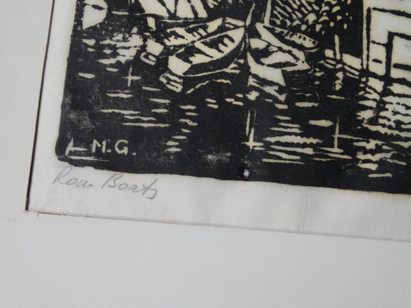 Meyer Greenberg: Row Boats block print