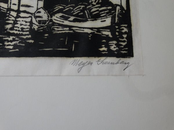 Meyer Greenberg: Row Boats block print