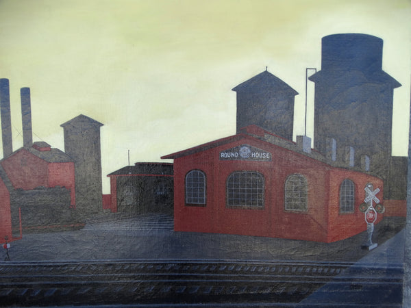 Marion Kramer - Southern Pacific Roundhouse Oakland California - Oil on Canvas