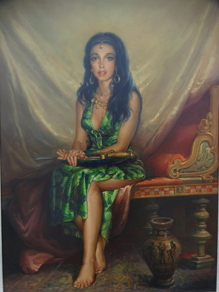 Salome - Oil on Canvas by Innocenzo Daraio 1970s