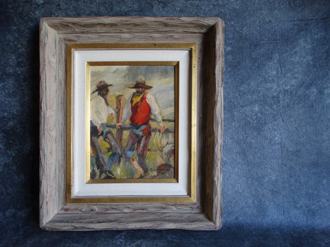 Dan Marvine - Cowboy Scene - The Ropers - Oil On Canvas 1984 P2583