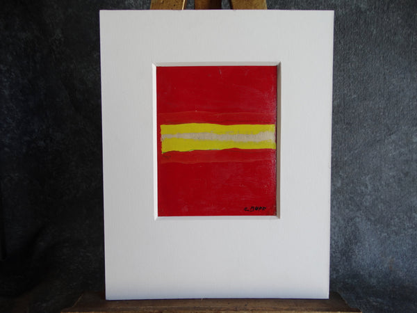 Conrad Buff Red Yellow Horizon Abstract Oil On Board P2587