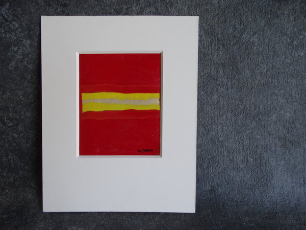 Conrad Buff Red Yellow Horizon Abstract Oil On Board P2587
