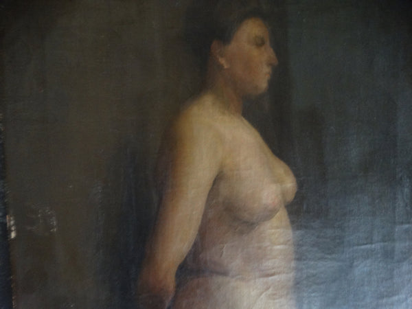 19th Century French Academic Nude - Oil on Canvas - P2599