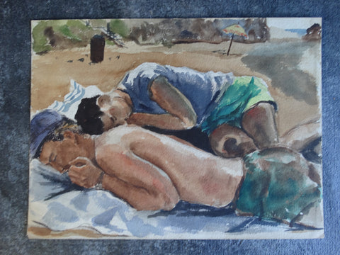 Jae Carmichael Catalina Island Beach - Catalina Island Beach - Watercolor P2613