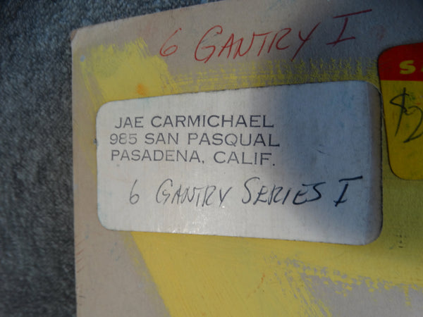 Jae Carmichael Six Gantry City #1 Oil on Board c 1965 P2620