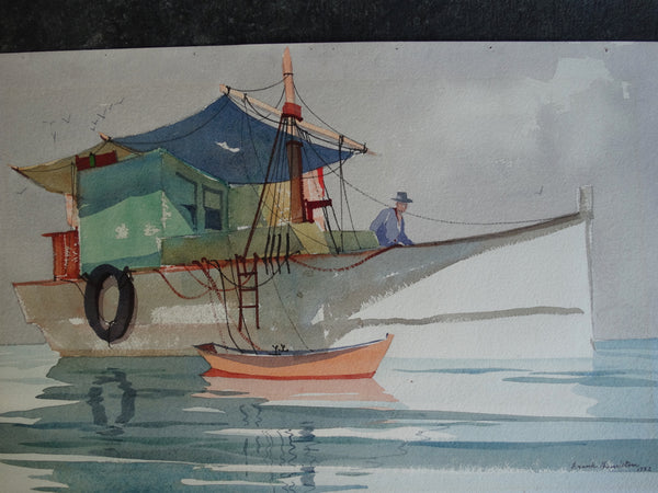 Frank Moss Hamilton - Shrimp Boat - Watercolor 1952 - P2629