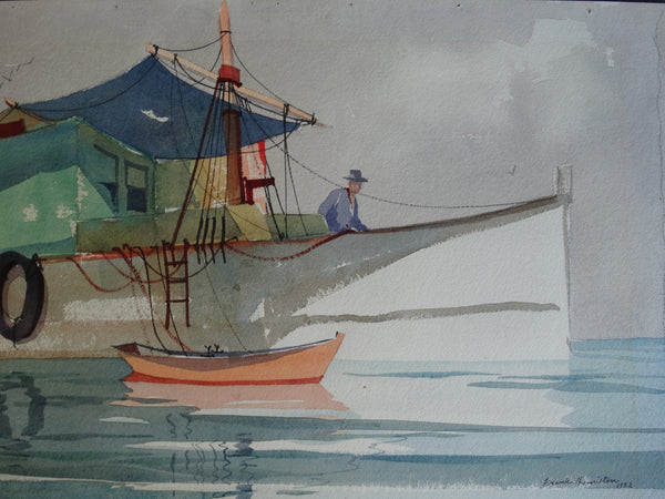 Frank Moss Hamilton - Shrimp Boat - Watercolor 1952 - P2629