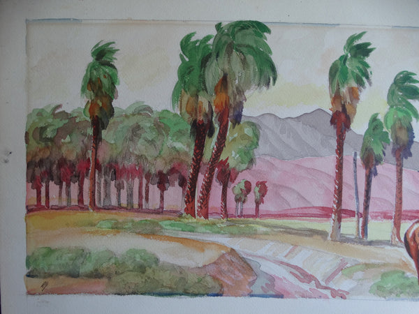 Palm Springs Cowboy - Watercolor 1930s - P2636