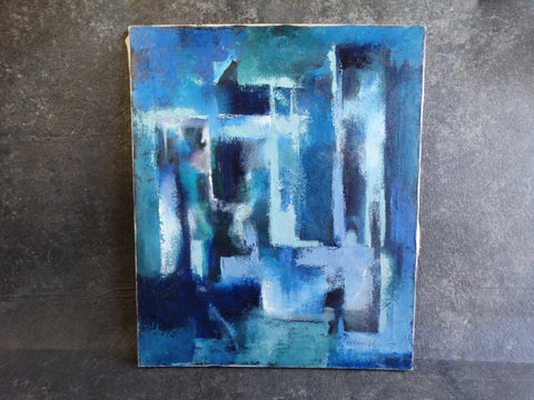 Edith Dinkin - Blue Abstract - 1957 - Oil on Canvas P2647