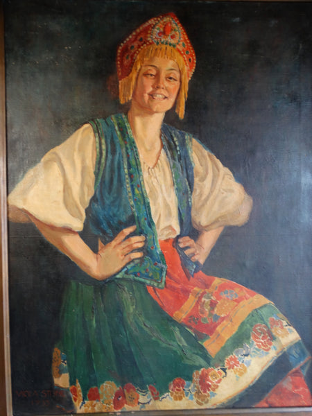 Viola Pratt Stone (1872-1958) Natasha Oil on Canvas c 1935 P2652