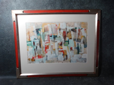 Abstract Watercolor on Paper c1960s - signed Kohn - P2656