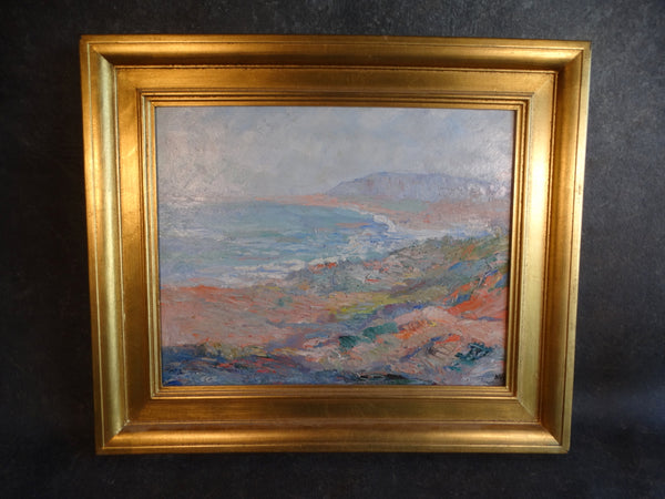 California Coastal Scene Oil on Board P2684