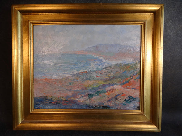 California Coastal Scene Oil on Board P2684