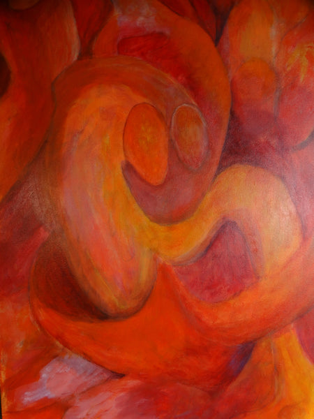 Meyer Greenberg Orange Abstract Oil on Canvas P2688