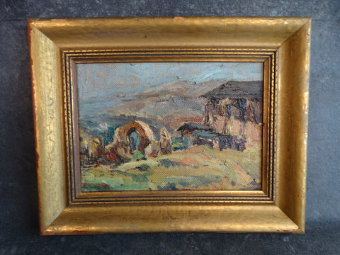 Ruins- Oil on Board 1930s P2709