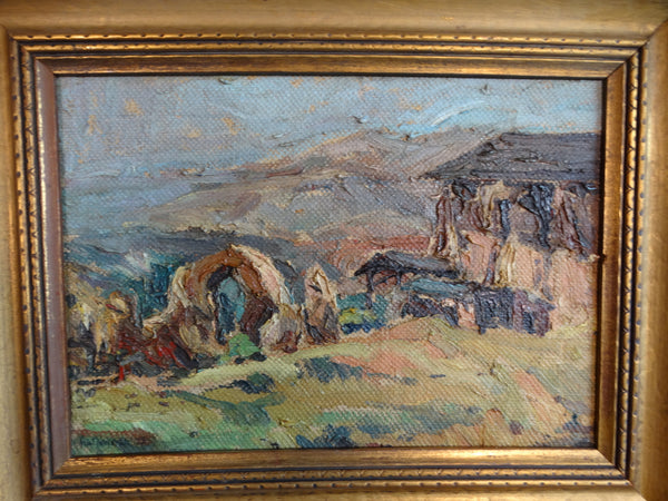 Ruins- Oil on Board 1930s P2709