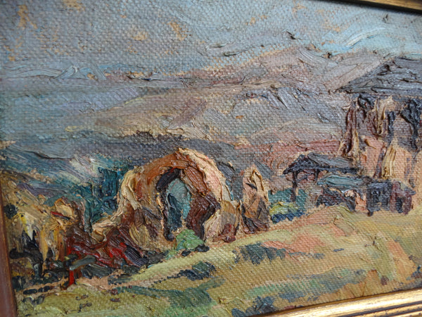 Ruins- Oil on Board 1930s P2709