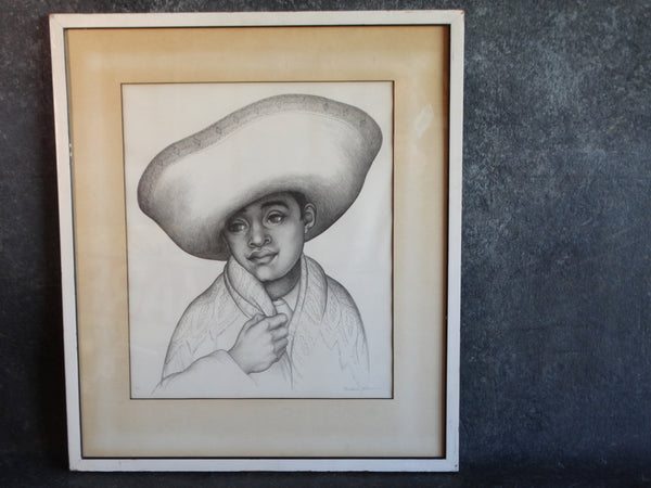Maxine Albro - Young Boy in a Sombrero Lithograph 1930s P2717