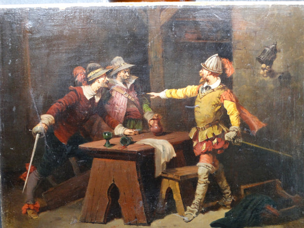 Victorian Genre Painting of an Elizabethan Tavern Scene P2737