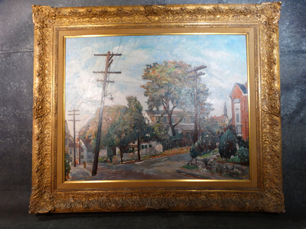 J. Barry Greene (1895-1966) - Small New England Town Street Scene circa 1940s - P2750