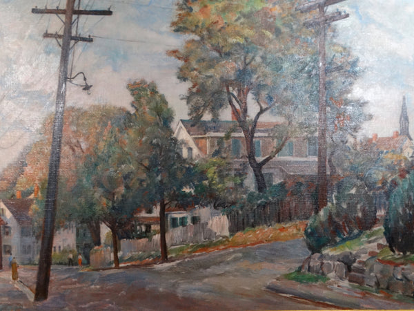 J. Barry Greene (1895-1966) - Small New England Town Street Scene circa 1940s - P2750