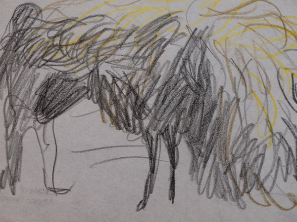 Alberto Beltrán - Man Loading Donkey Study - Colored Pencil - P2792